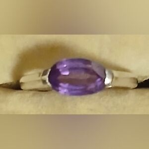 Silver and Purple Amythst Ring